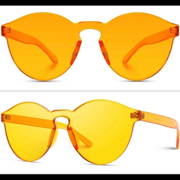 Yellow Rimless Sunglasses‎ Transparent - new in box - Picture 1 of 2